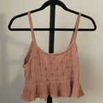 Aeropostale NWT  Crochet Tie Front Blush Pink Cropped Tank Top Size Medium Photo 2