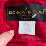 Donna Ricco New York Petite Women’s Vintage Red Rayon Dress Crew Neck Size 4 Photo 12