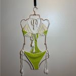 Solid & Striped Solid &‎ Striped The Marina Crochet One Piece In Kiwi Green Photo 4