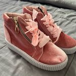 Dolls Kill Pink velvet and ribbon shoes Photo 2