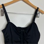 Venus Black One Piece Swimsuit Ruching Cut Out Back Women’s Size 12 Tie Front Photo 3