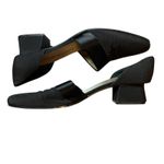 Yves Saint Laurent Black Satin Block Heel 1.5" Pumps Size 7M Made in Italy VTG Photo 2