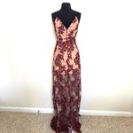 Anthropologie  Finders Keepers Spectral Burgundy Lace Maxi Dress Size XS Photo 3