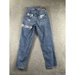 American Eagle  Jeans Women 0 Distressed Plaid‎ Patch Frayed Denim Pants Photo 1