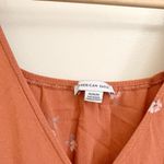 American Eagle  Orange Floral Long Sleeve Pocket Romper Size Medium Photo 1