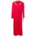 Vintage Shadowline Cuddlemere Raspberry Embroidered Long Nightgown NWT Small Pink Photo 2