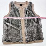 Ann Taylor Vest Women Brown Faux Fur Open Front Knit Size L P Photo 5