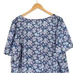 Skies Are Blue Navy Lavender Sweetheart Neckline Blouse size 2X Short Sleeve NWT Photo 6