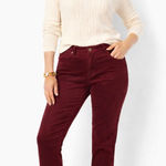 Talbots  Women Burgundy Corduroy Jeggings Sz 8 Classic Five Pocket Preppy Capsule Photo 0