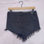 CP Jeans Black Wash Denim High Waisted Frayed Hem Cheeky Shortie Shorts size 7 Photo 4