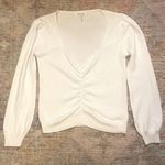 Miracle Brand Cinch Front White Sweater Photo 0