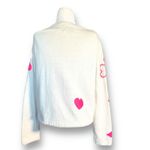 Vintage 1996 Michael Simon Heart Sweater Pink Red Button Crewneck Cardigan White Size M Photo 6