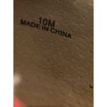 Moda Spana  10M  Red Suede Leather Peep Toe Chunky High Heel Pumps Shoes Photo 7