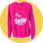Barbie Malibu viral sweatshirt in bubble gum pink, size XL Pink Photo 1