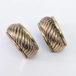 Vintage Clip On Earrings Statement Hoops Just Over 0.75" Chunky Gold Photo 3