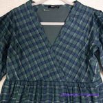 Madewell  Marianna Puff-Sleeve Mini‎ Dress in Plaid, forest, size XS Photo 4