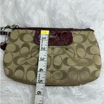 Coach y2k Brown Burgundy Signature Wristlet w/ Card Slots Photo 7