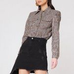 Evidnt  | Black Denim Asymmetrical Skirt 25 Distressed Raw Hem Photo 0