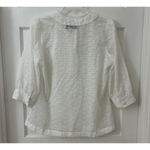 a.n.a  White Sheer Beachy Button‎ Up Resort Festival Cruise Sz M 3/4 Sleeve Photo 1