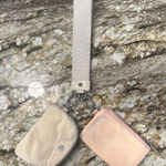 Lululemon Cream and Pink dual pouch keychain Photo 0
