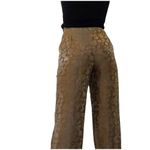 Lafayette 148 Floral Brocade Linen Dress Pants Women's 6 Brown Luxury Feminine Photo 1