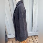 Charcoal Gray Plush Cashmere Hand Tailored Shawl Collar Overcoat Size L VNTG Black Photo 2