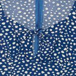 Nasty Gal  Sexy Silky Floral Mini Dress 2 Blue Long Sleeve Open Tie Front Photo 2