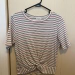 Yellow Chair Front Knot Striped Tee Photo 0
