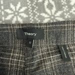 Theory  Women's Virgin Wool Stretch Plaid Straight Leg Pants Brown Size 12 Photo 5