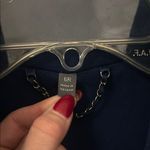 Blue long wool blend pea coat winter jacket! Size 6R! Photo 3