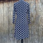 Charming Charlie ’s White and Blue Pattern Faux Wrap Dress Size Medium Photo 7