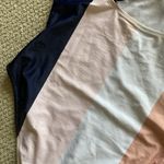 Cupshe One Piece Bathing Suit Striped Preppy Nude Navy Cheeky Cross Strap Medium Photo 4