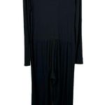 LNA Kalaya Ribbed Knit Black Long Sleeve Bodycon Lace Up Front Jumpsuit Size 1X Photo 8