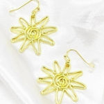 Wire Design Sun Earrings Gold Photo 0