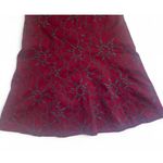 Robin Ruth Ruth‎ Skirt woman's Size 2  Embroidered Floral Ruth Burgundy A Line Party Photo 4