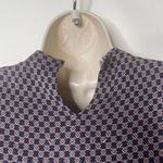 Maison Margiela navy red honeycomb pattern midi long sleeve silk dress sz XS Photo 7