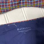 Athleta Seersucker High Neck Waist Bikini Multi Color Navy Plaid Womans 36D DD L Photo 6