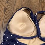 LL Bean Womens Blue Polka Dot Racerback Babydoll Tankini Swim Top Size Medium Photo 2
