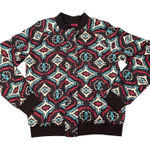 Rock and Roll Denim Southwestern Geometric Print Bomber Jacket Women's Size M Black Size M Photo 0