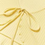 Yellow Waffle Knit Tie Front Top Small/4 Photo 3