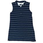 Lands' End Women’s Coastal Navy Stripe Polo Dress Sleeveless Collared Preppy Sz M Photo 8
