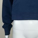 We Wore What  Terry Cropped Half Zip in Dress Blue Photo 10