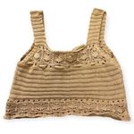 Jolie & Joy Brown Crochet Cropped Tank Top Photo 1