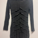 Mystree  Black and Gray Striped Long Sleeve‎ Dress Photo 0