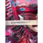 Anthropologie Women's Standard M Pink Floral Pleated Ruffle Blouse Spring Casual Photo 5