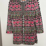Tory Burch  Pink and Green Geometric Top Photo 2