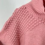 Free People  Pink Bobble Knit Turtleneck Mockneck Sweater Size Small Cozy Boho Photo 6