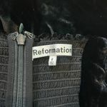 Reformation  Frankie Velvet Maxi Slipdress Black Smocked Silk Blend Luxury Size 6 Photo 7