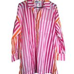 Beach Riot  Alexa Top Coverup Large Pink Sunset Stripes Beach Vacation Flowy NWOT Photo 2