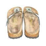 Papillio By Birkenstock Gizeh Metallic Silver Leather Slip Photo 5